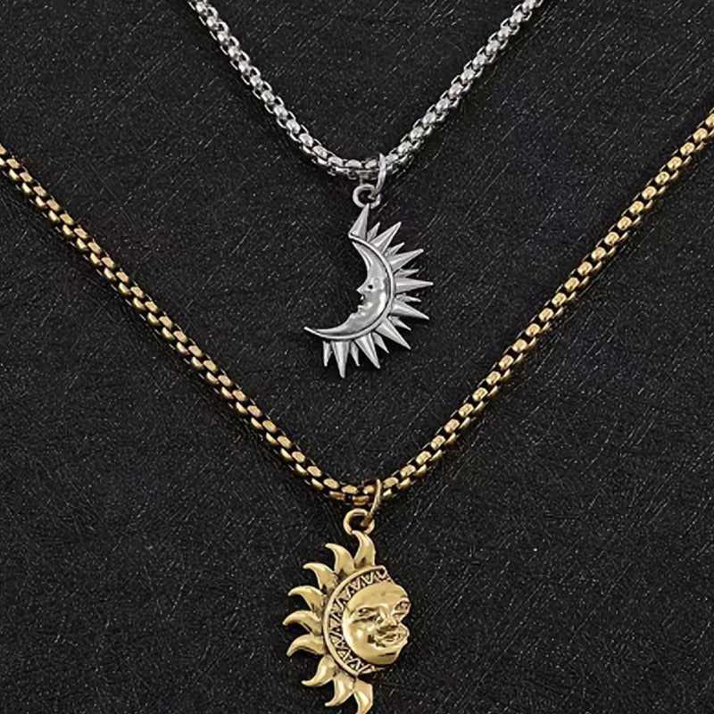 🌞 50% RABATT! 🌙 Sonnen- und Mond-Anhänger-Set – Symbolischer Schmuck, Asymmetrisches Design & Perfektes Geschenk für Paare ✨
