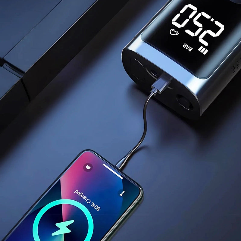 Kabellose, tragbare Autoluftpumpe mit LED-Licht