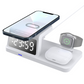 4-in-1-Schnellladestation mit Uhr und kabelloser Ladefunktion