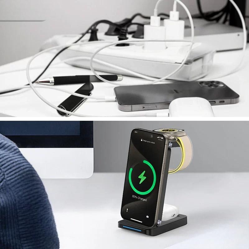 3-in-1 faltbare magnetische kabellose Ladestation