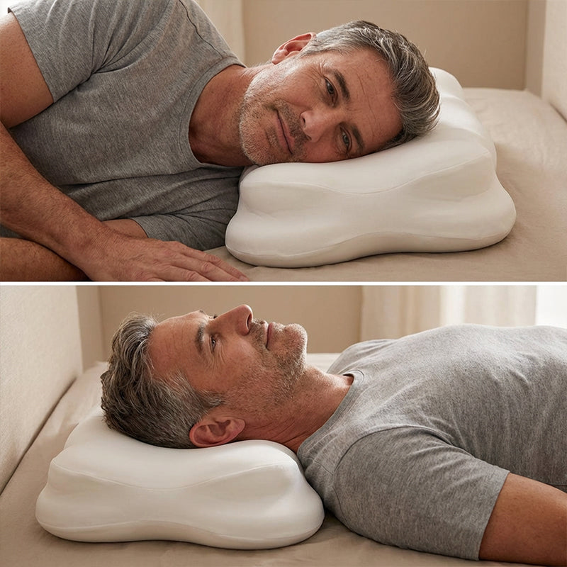 ☁️ Bio-Memory-Schaumkissen – Ergonomisch geformt & druckentlastend für besseren Schlaf