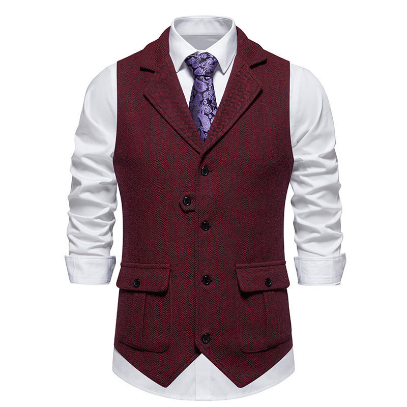 🎯🎯 Das neue Modell 2026 ist da!！🎽Herren-Weste aus klassischem Tweed mit Fischgrätenmuster