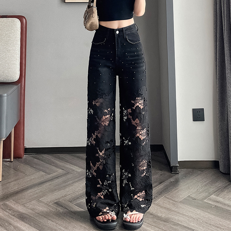 👖 50% RABATT! 💜 Damen-Hose mit Strass-Print und Cut-Outs – Auffälliges Design, Bequeme Passform & Modischer Hingucker ✨