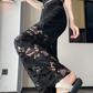 👖 50% RABATT! 💜 Damen-Hose mit Strass-Print und Cut-Outs – Auffälliges Design, Bequeme Passform & Modischer Hingucker ✨