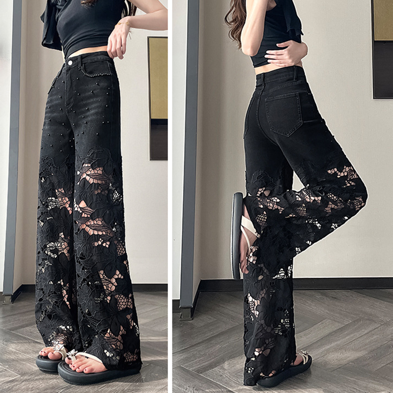 👖 50% RABATT! 💜 Damen-Hose mit Strass-Print und Cut-Outs – Auffälliges Design, Bequeme Passform & Modischer Hingucker ✨