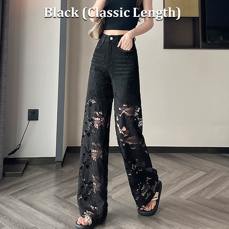 👖 50% RABATT! 💜 Damen-Hose mit Strass-Print und Cut-Outs – Auffälliges Design, Bequeme Passform & Modischer Hingucker ✨