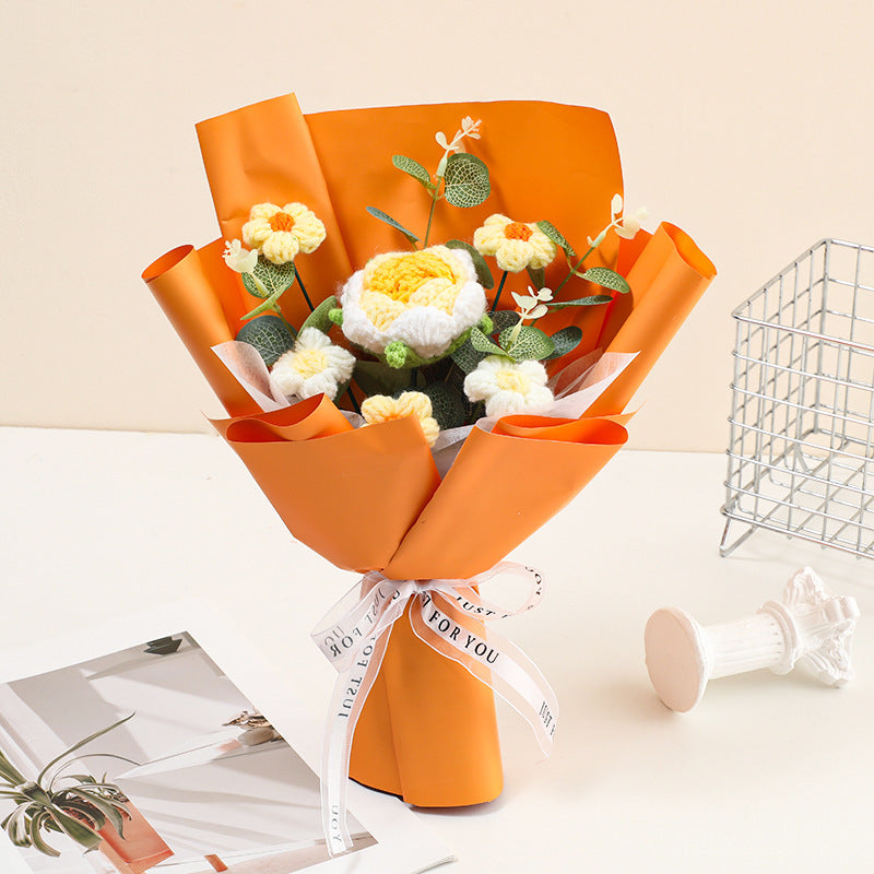 🎉 Handmade Delicate Crochet Flower Bouquet – Lifelike Design, Durable & Perfect Home Decor/Gift 💞✨