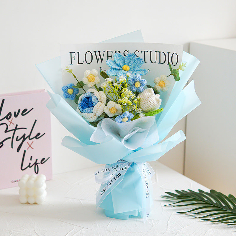 🌸🌿 Handgefertigter Häkelstrauß – Muttertags-Special mit 50% Rabatt! 🎁✨ Naturgetreu, langlebig & perfekt als Deko oder Geschenk