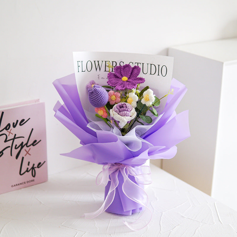 🎉 Handmade Delicate Crochet Flower Bouquet – Lifelike Design, Durable & Perfect Home Decor/Gift 💞✨