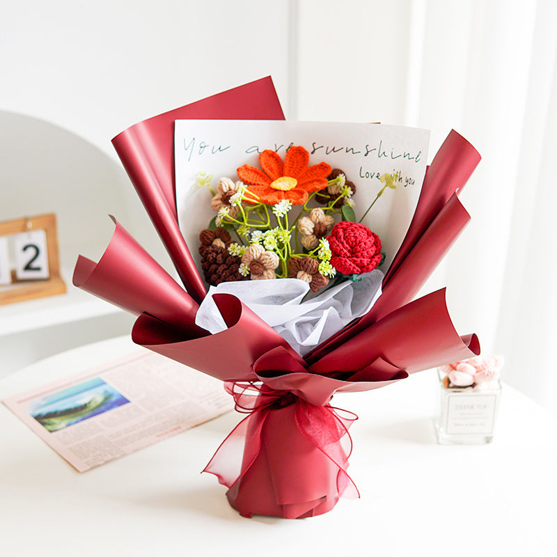 🌸🌿 Handgefertigter Häkelstrauß – Muttertags-Special mit 50% Rabatt! 🎁✨ Naturgetreu, langlebig & perfekt als Deko oder Geschenk