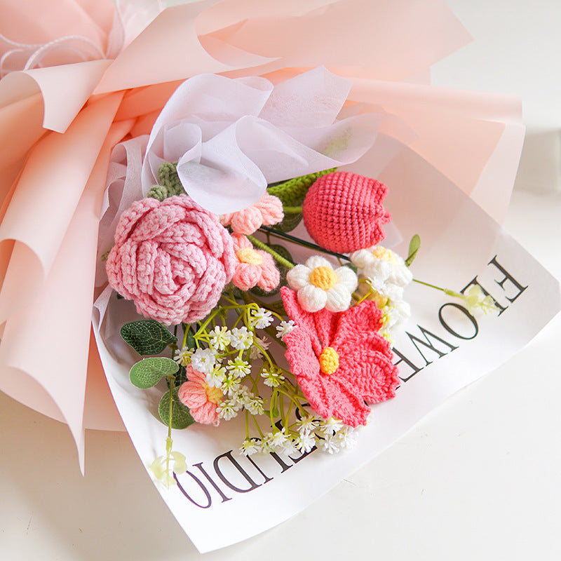 🎉 Handmade Delicate Crochet Flower Bouquet – Lifelike Design, Durable & Perfect Home Decor/Gift 💞✨