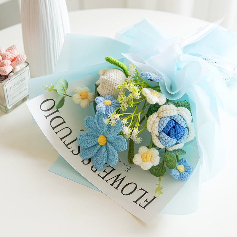 🎉 Handmade Delicate Crochet Flower Bouquet – Lifelike Design, Durable & Perfect Home Decor/Gift 💞✨