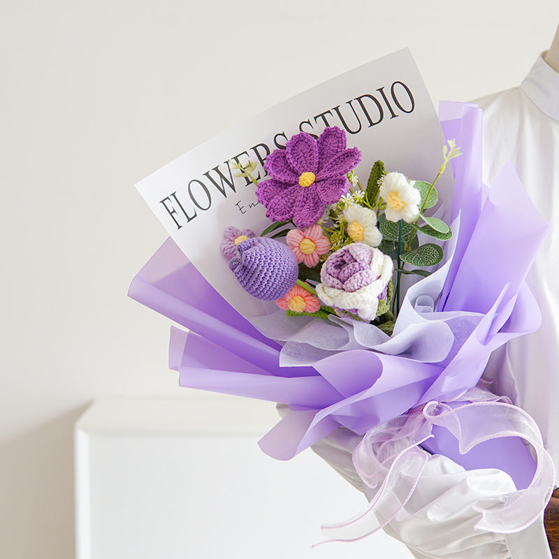 🎉 Handmade Delicate Crochet Flower Bouquet – Lifelike Design, Durable & Perfect Home Decor/Gift 💞✨
