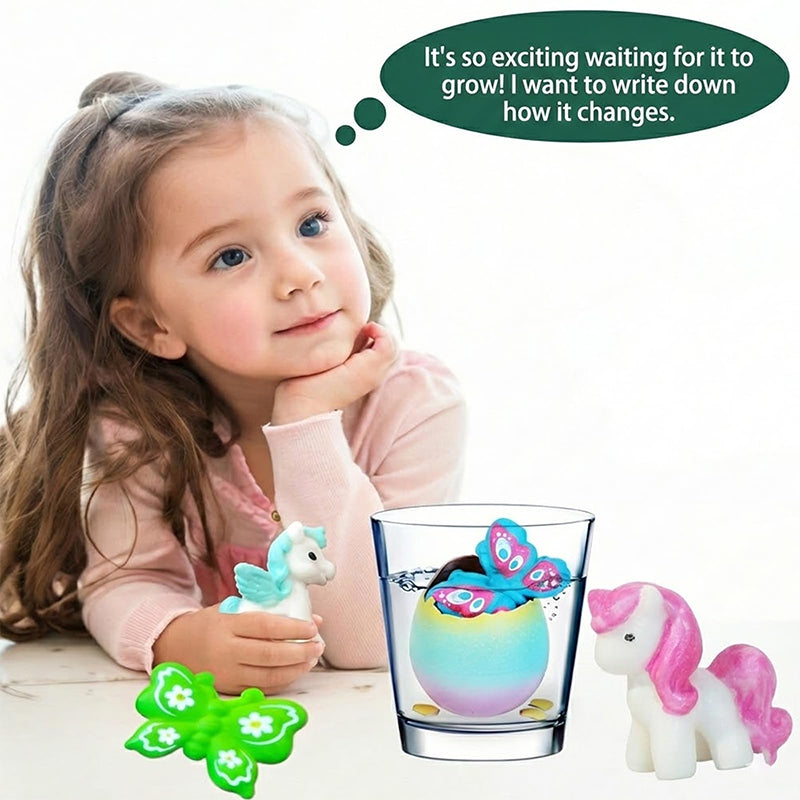 🐣🦄 Wachsende Oster-Überraschungs-Eier – Schlüpfende Tierfiguren im Wasser (Dino, Einhorn & mehr)