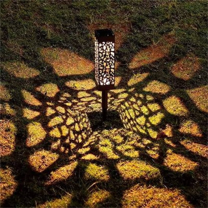 🌞 Solar-Gartensteckleuchte in quadratischem Design – Für Rasen & Außenbereich