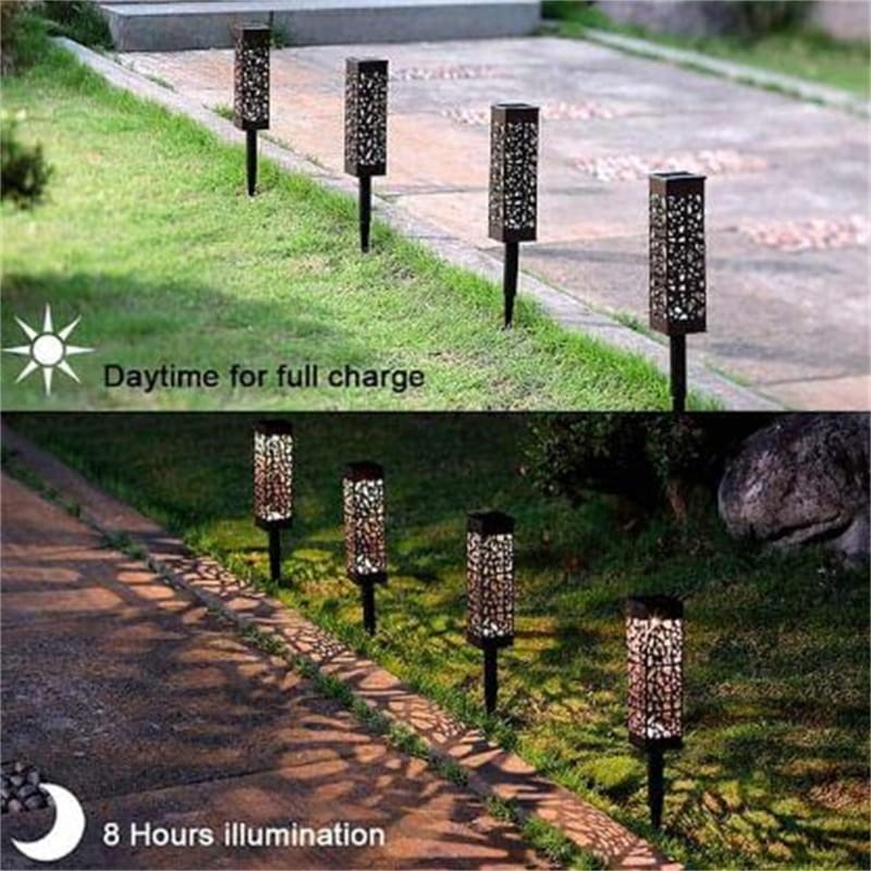 🌞 Solar-Gartensteckleuchte in quadratischem Design – Für Rasen & Außenbereich