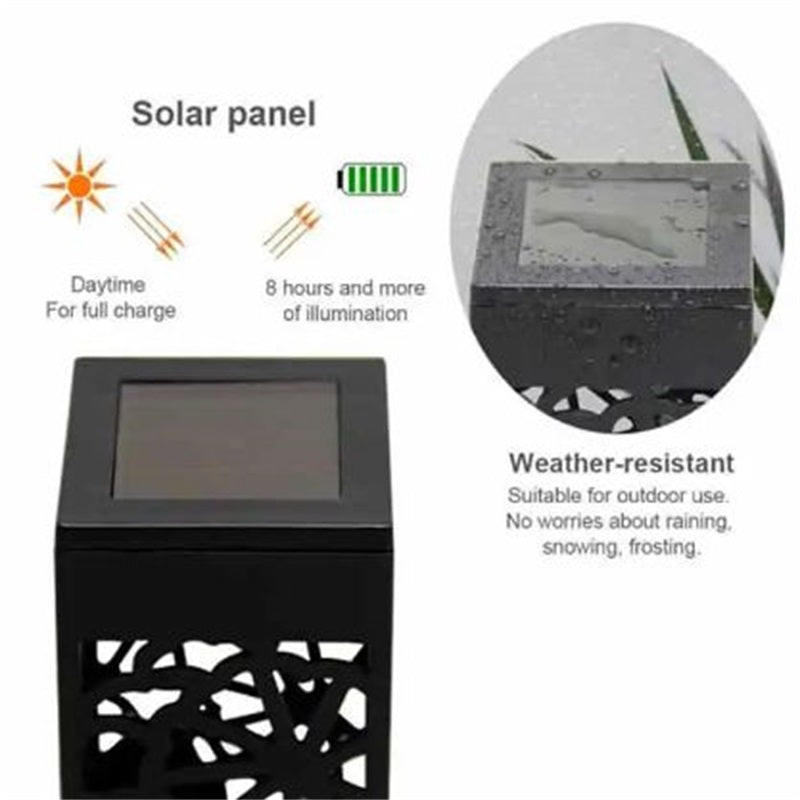 🌞 Solar-Gartensteckleuchte in quadratischem Design – Für Rasen & Außenbereich