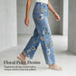👖Damenjeans mit Blumenmuster und geradem Bein【BEI 2 ARTIKELN VERSANDKOSTENFREI】✨