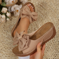 👡 50% RABATT! 🎀 Damen-Bowknot Zehenfreie Keilabsatz-Sandalen – Stilvoll, Bequem & Perfekt für Sommer & Feste 🌸