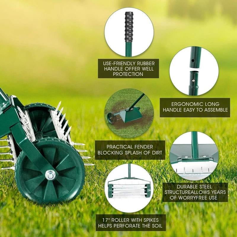 🌿 T-Griff Gartenhacke / Belüfter – Robuster Eisen-Unkrautstecher für Rasen & Beet – Ergonomischer Handvertikutierer mit rutschfestem Griff