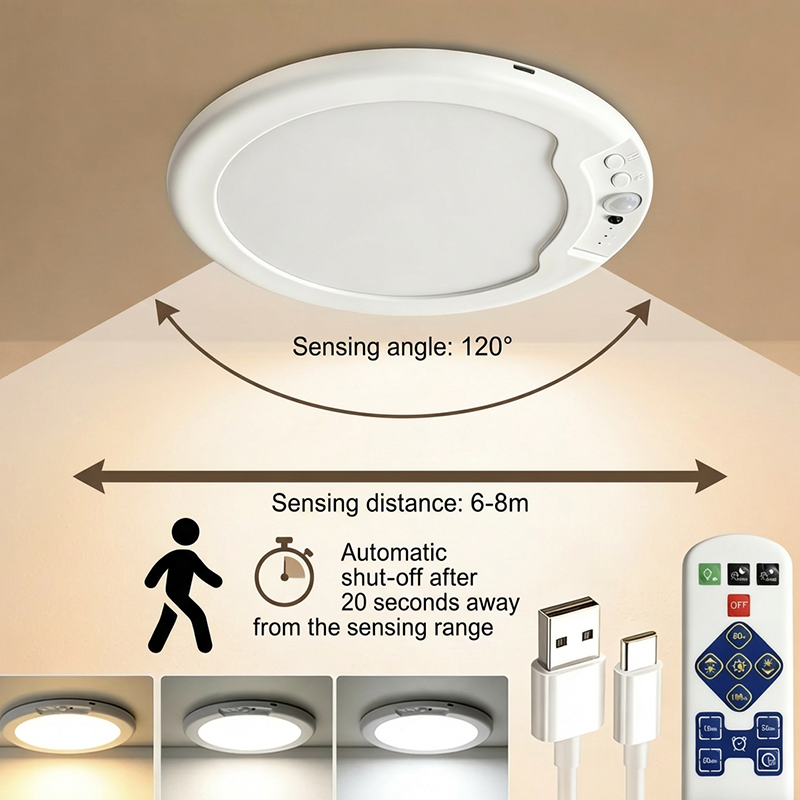 💎50% Rabatt✨Wiederaufladbare LED-Deckenleuchte mit Bewegungssensor💡⚡Licht per Sprachbefehl – Schluss mit dem lästigen Drücken von Schaltern🔌