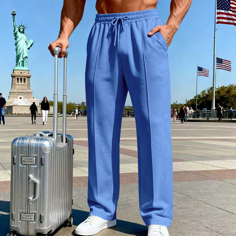 🛒 50 % Rabatt 👖Herrenhose mit elastischem Bund und Kordelzug, gerader Schnitt
