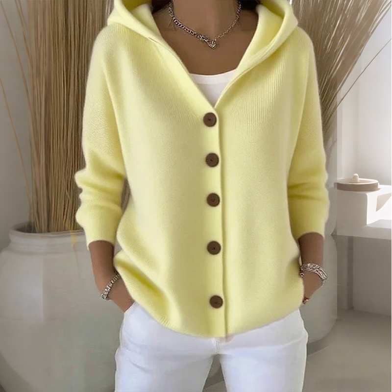 ⏳Limitiertes 50 % Rabatt⏰Strickjacke mit Kapuze und Knopfleiste für Damen🧥🌈
