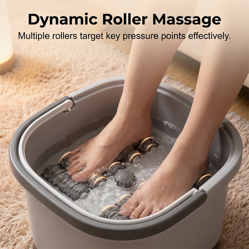 💎 50% RABATT! 💎 Automatisches Fußbad mit Wärme & Massage – 10-Rollen-Massage, Rotlicht-Therapie & PTC-Schnellheizung
