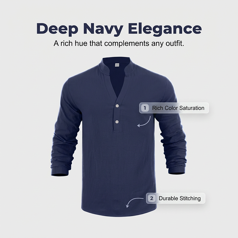 ⏳🔥 50% RABATT – zeitlich begrenzt!👔Lässiges Henley-T-Shirt für Herren