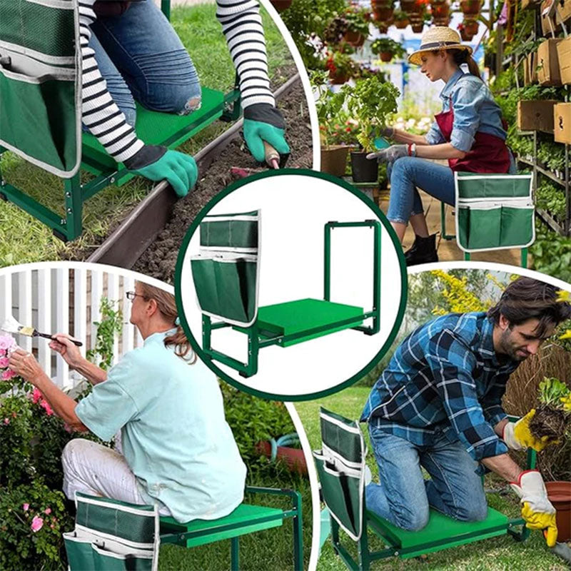 Klappbarer Gartenhocker zum Sitzen und Knien
