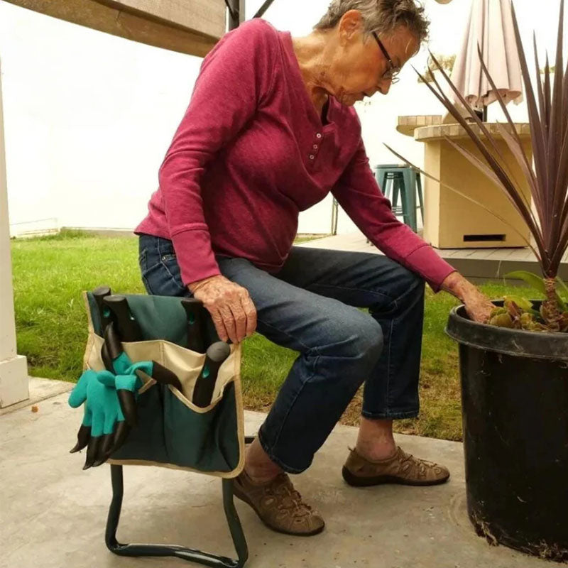 Klappbarer Gartenhocker zum Sitzen und Knien