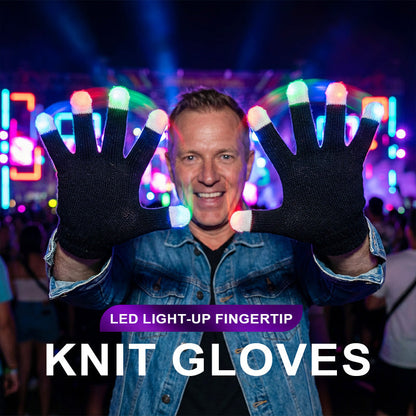 Strickhandschuhe mit Leucht-LEDs an den Fingerspitzen