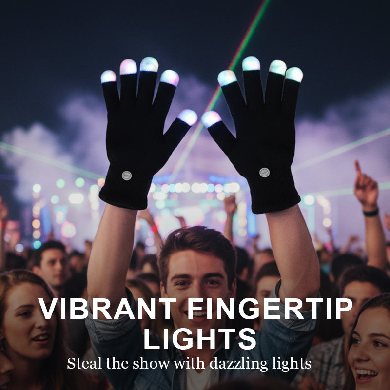 Strickhandschuhe mit Leucht-LEDs an den Fingerspitzen