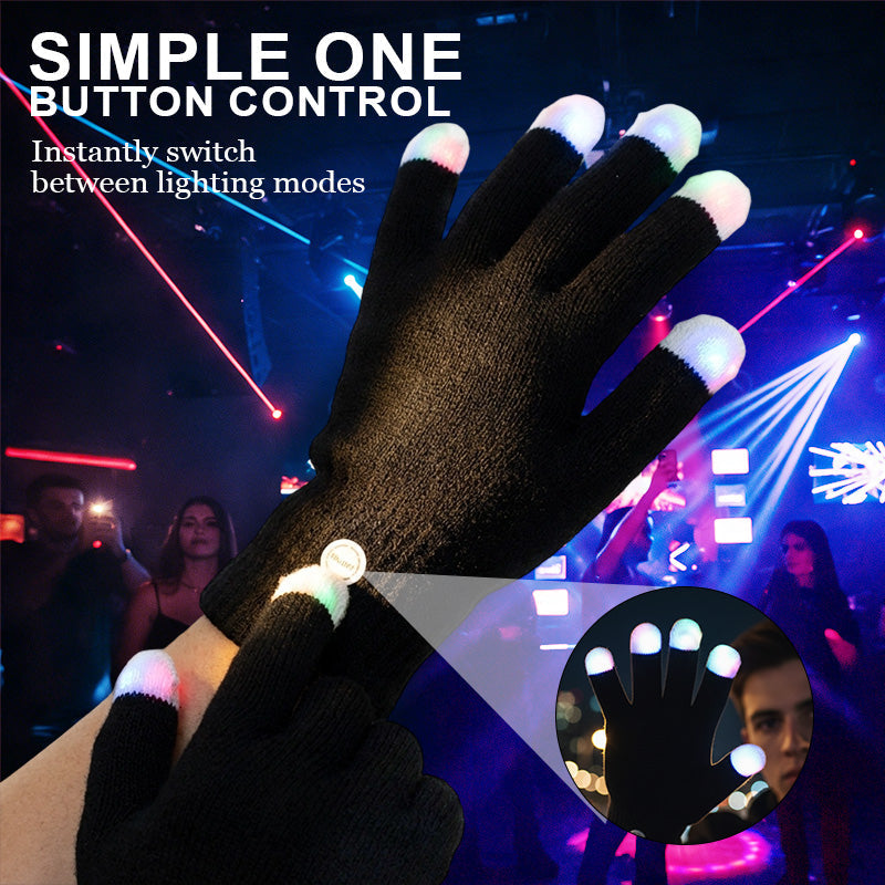 Strickhandschuhe mit Leucht-LEDs an den Fingerspitzen