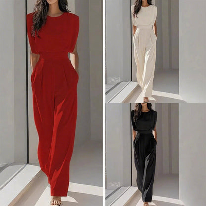 ✨🔥Solid Color Wide-Legged Jumpsuit for Women