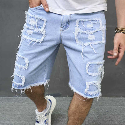 💎 -50% AUF HERREN-RIPPED-SHORTS! 💎 Coole Fransen, Atmungsaktive Baumwolle & Straight-Leg für den Sommer👖🔥