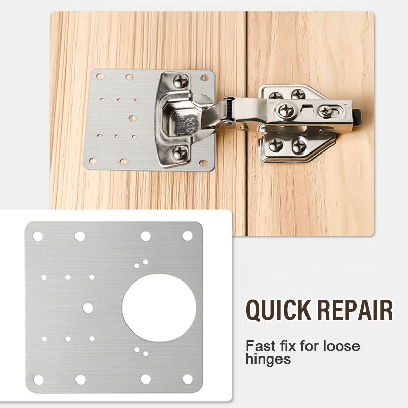 🔧 Edelstahl-Scharnier-Reparaturplatte für Schranktüren