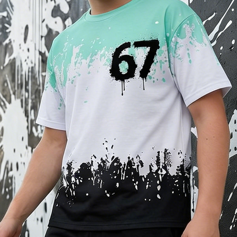 3D-Print-T-Shirt- & Shorts-Set für Jungen