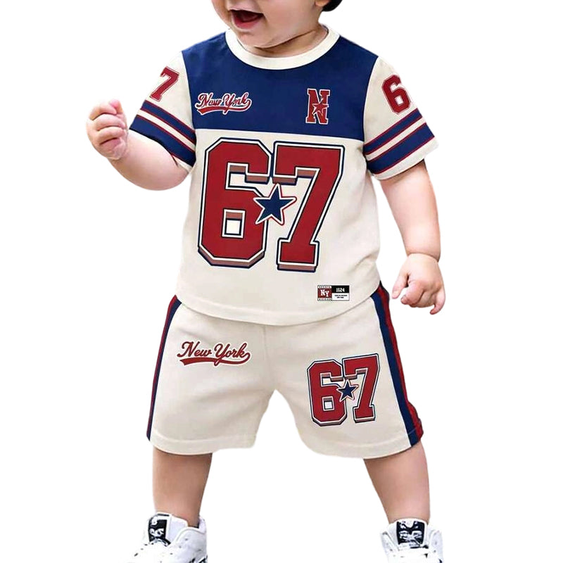 3D-Print-T-Shirt- & Shorts-Set für Jungen