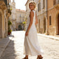 👗🔥 Zeitlich begrenzt: 50% RABATT! Ärmelloses Baumwoll-Leinen-Maxikleid – V-Ausschnitt, praktische Taschen & lässig-schicker Sommerlook 🌞