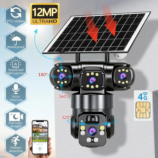 🔎 50% RABATT! 📷 6K 9MP 3-Linsen Outdoor-Kamera – 360° PTZ, Farb-Nachtsicht & IP66 wasserdicht – perfekt für Rundumschutz 🛡️