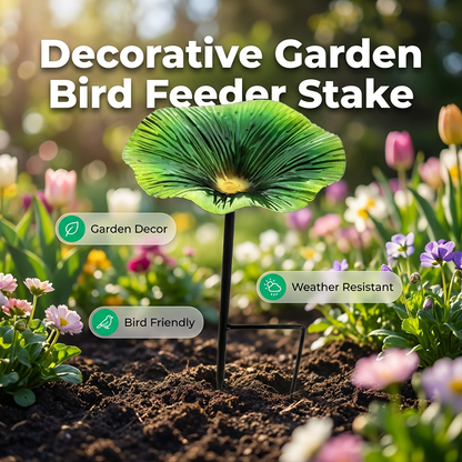 Lebendiger Gartenblumen-Stab-Vogelfutterspender