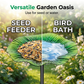 Lebendiger Gartenblumen-Stab-Vogelfutterspender