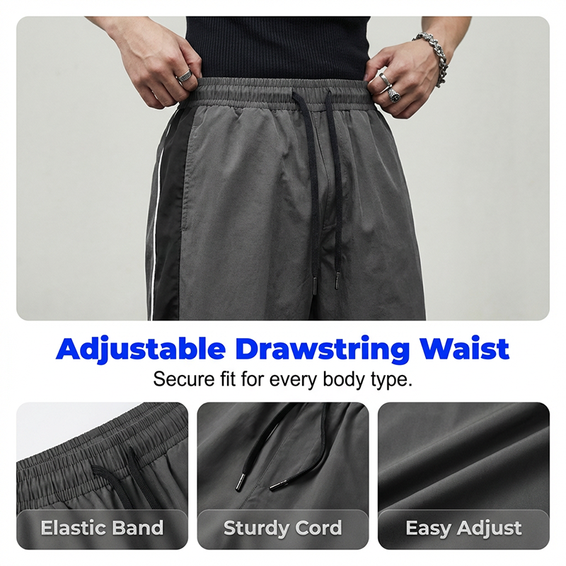 Herren Retro Seitenstreifen Weite Hose