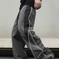 Herren Retro Seitenstreifen Weite Hose