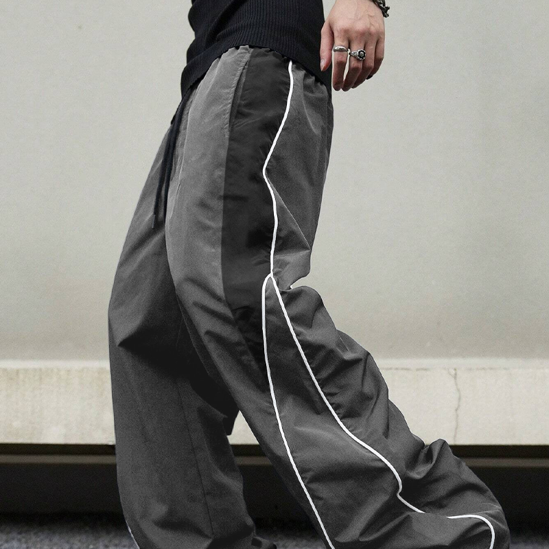 Herren Retro Seitenstreifen Weite Hose