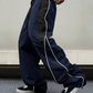 Herren Retro Seitenstreifen Weite Hose