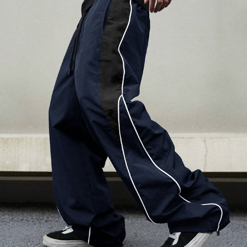 Herren Retro Seitenstreifen Weite Hose