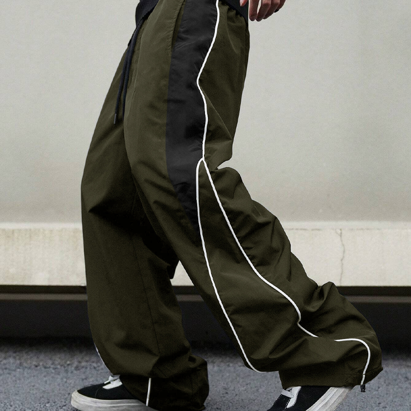 Herren Retro Seitenstreifen Weite Hose