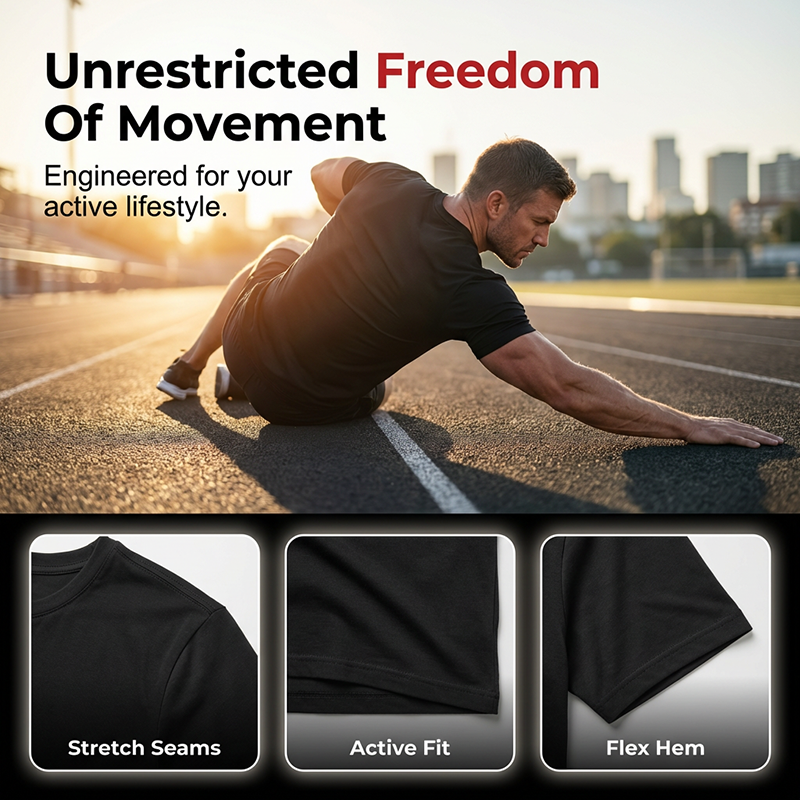 👕 50% RABATT! 🏃‍♂️ Herren Rundhals-T-Shirt Athletic Fit – Atmungsaktiv, Feuchtigkeitsableitung, Premium Stoff 🍂